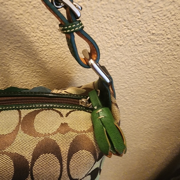 Coach Y2k Signature Canvas Blue Green Suede Ltd Ed F042-1598 - Picture 5 of 7